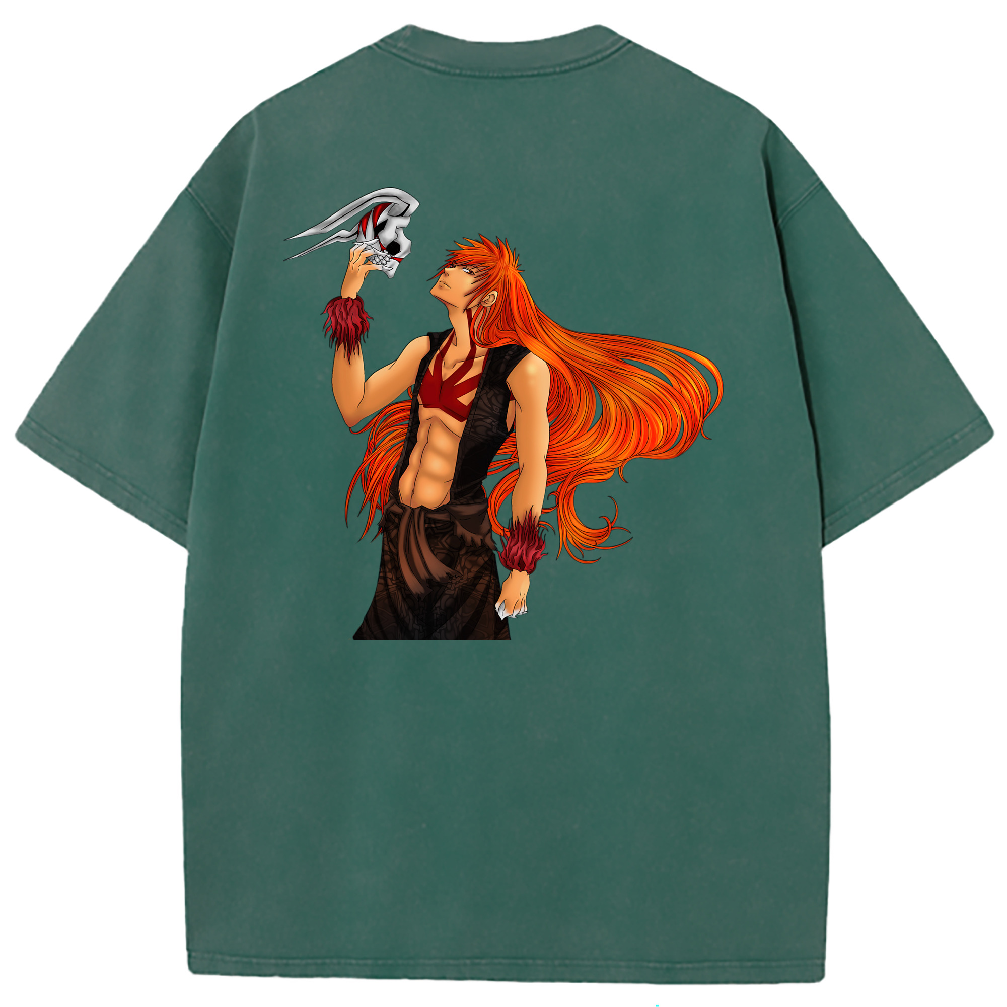 （画像用） ブリーチ 黒崎一護（くろさき いちご）BLEACH Kurosaki Ichigo 綿100% ヴィンテージ風 半袖Tシャツ（背面プリント）